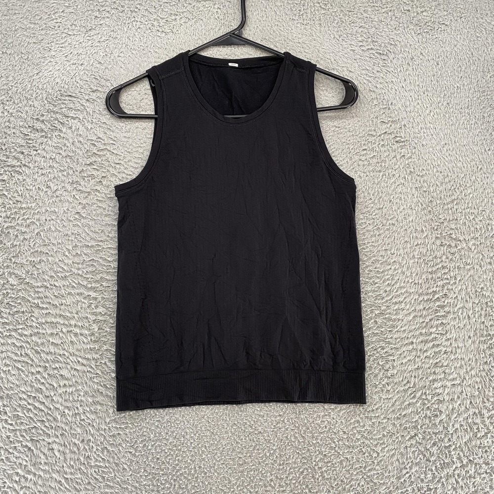 Athleta Tank Top Womens XS Black Ribbed Hem Sleeveless Athletic Workout Gym